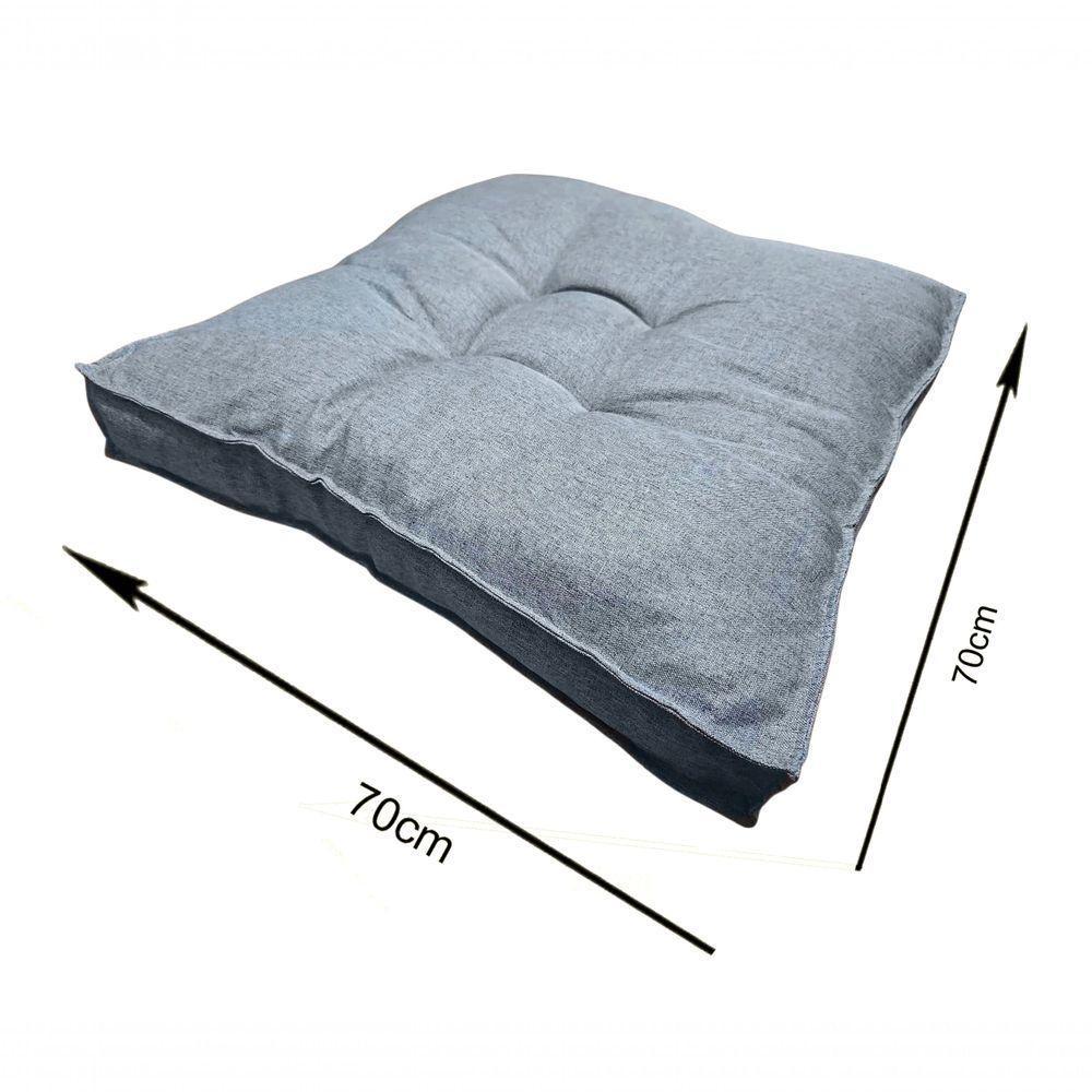 Almofada Futon 70x70 Cm Linho Saturno Decoração Top Modelos Cinza - 5