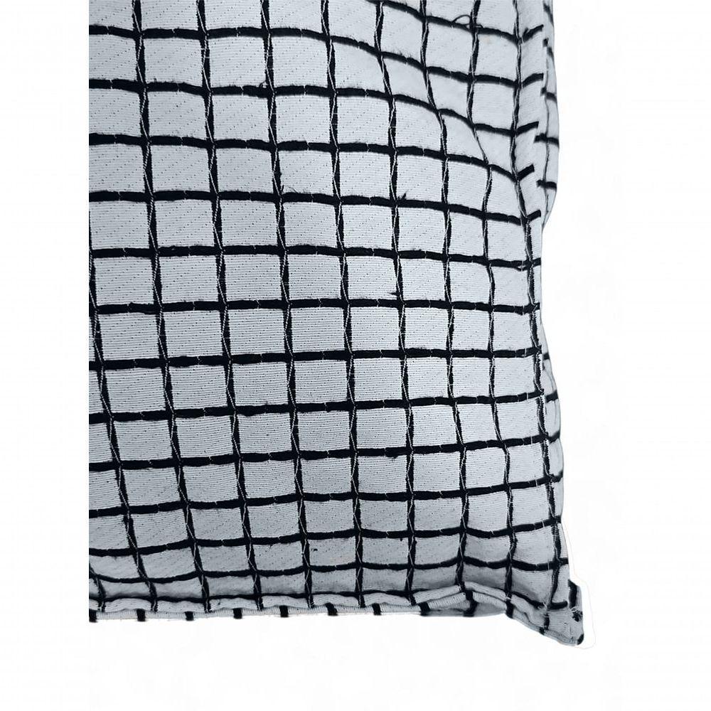 Almofada Futon 70x70 Cm Jacard Prada Quadriculado Decoração Preto - 5
