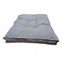 Almofada Futon 70x70 Cm Jacard Prada Quadriculado Decoração Preto