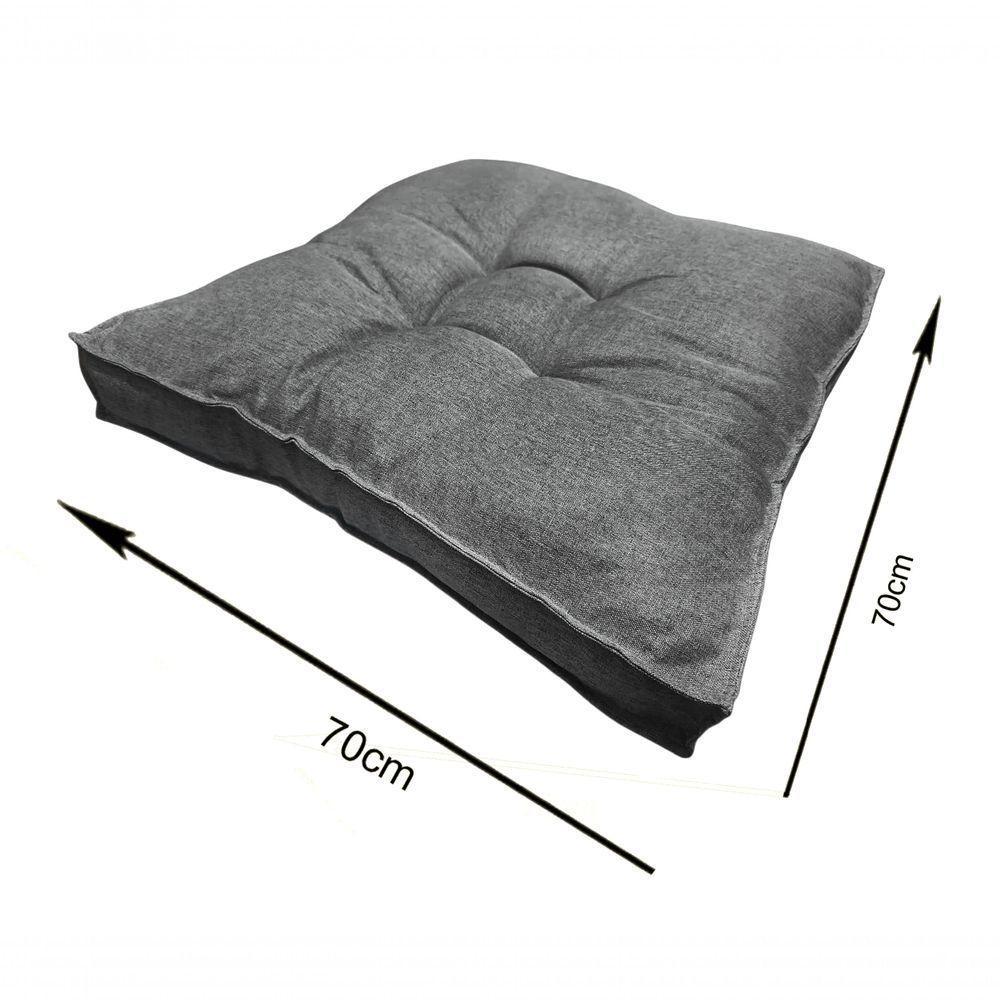 Almofada Futon 70x70 Cm Linho Saturno Decoração Top Modelos Grafite - 5