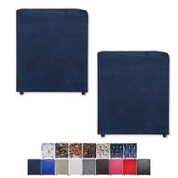 Kit 02 Mini Puff Banqueta Quadrado Decorativo Courino e Suede Azul Marinho Suede - 4