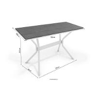 Sala De Jantar Loire Com Tampo De Madeira 1.36cm 6 Cadeiras Portugal Cromada Capuccino - 2