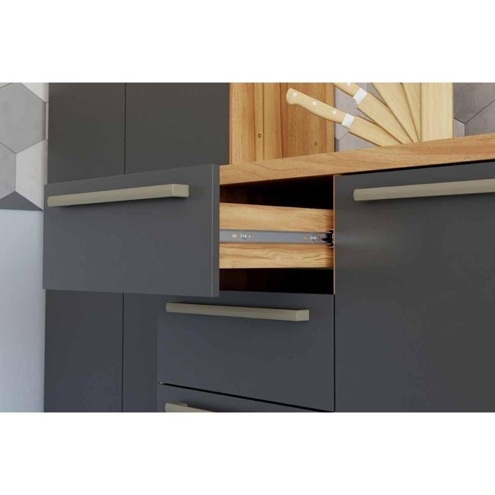 Cozinha Completa Nápoli Prime 4 Peças (2aéreos+1balcão+1paneleiro) C4p237 Amendoa-off White - Ronipa - 4