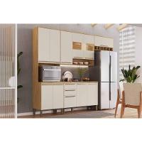 Cozinha Completa Nápoli Prime 4 Peças (2aéreos+1balcão+1paneleiro) C4p237 Amendoa-off White - Ronipa - 1