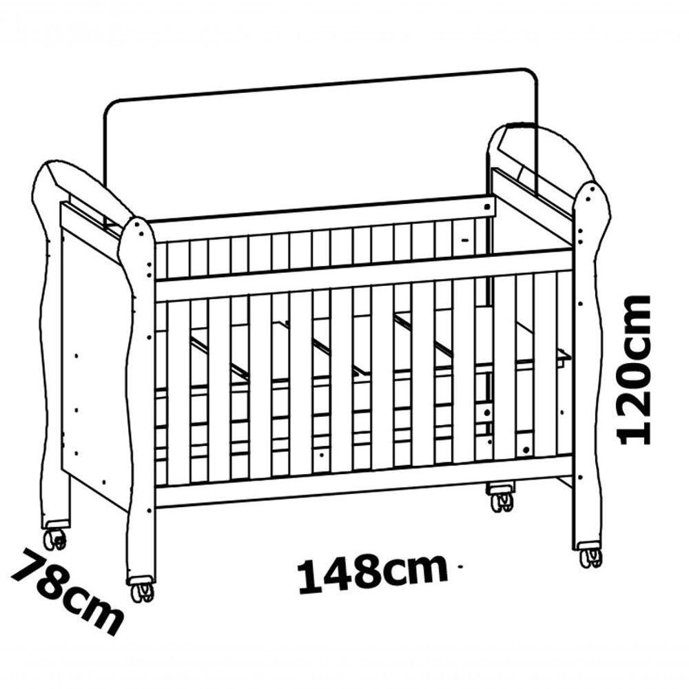 Berço Americano Provençal Danny Branco Brilho - Reller - 6