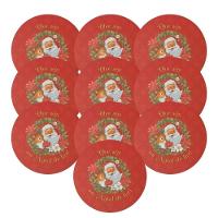 Kit 10 Sousplat Jogo Americano Decoração De Natal Mesa Posta Modelo:vermelho Arabesco - 1