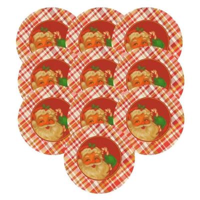 Kit 10 Sousplat Jogo Americano Decoração De Natal Mesa Posta Modelo:vermelho Claro Xadrez