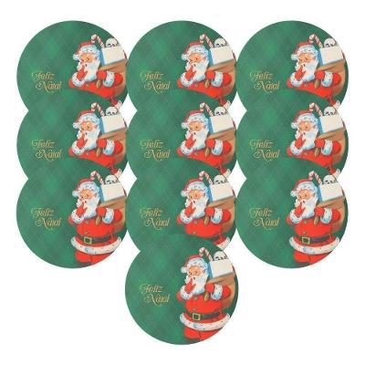 Kit 10 Sousplat Jogo Americano Decoração De Natal Mesa Posta Modelo:verde Pontilhado