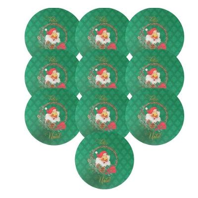 Kit 10 Sousplat Jogo Americano Decoração De Natal Mesa Posta Modelo:verde Arabesco