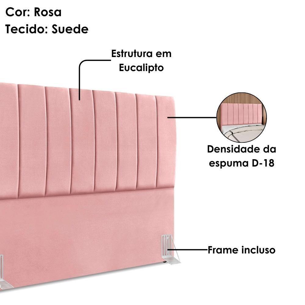 Cabeceira Queen 160 Cm Com Frame Dalia Suede Rosa Artte Rosa - 4