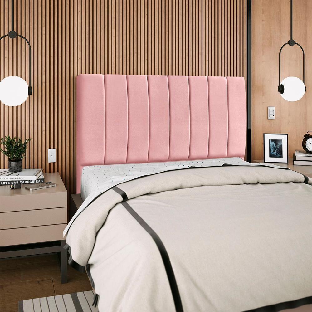 Cabeceira Queen 160 Cm Com Frame Dalia Suede Rosa Artte Rosa - 8