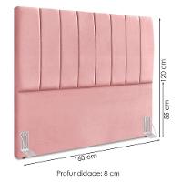 Cabeceira Queen 160 Cm Com Frame Dalia Suede Rosa Artte Rosa - 3