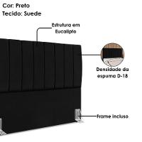 Cabeceira Queen 160 Cm Com Frame Dalia Suede Preto Artte Preto