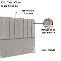 Cabeceira Queen 160 Cm Com Frame Dalia Suede Cinza Claro Artte Cinza Claro