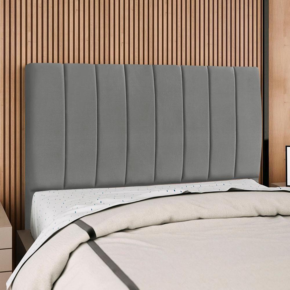 Cabeceira Queen 160 Cm Com Frame Dalia Suede Cinza Artte Cinza - 6