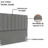 Cabeceira Queen 160 Cm Com Frame Dalia Suede Cinza Artte Cinza - 7