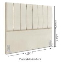Cabeceira Queen 160 Cm Com Frame Dalia Suede Bege Artte Bege - 3