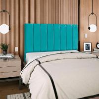 Cabeceira Queen 160 Cm Com Frame Dalia Suede Azul Turquesa Artte Azul Turquesa - 8