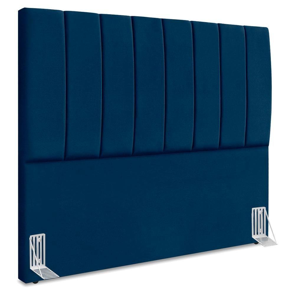 Cabeceira Queen 160 Cm Com Frame Dalia Suede Azul Marinho Artte Azul Marinho - 1