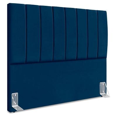 Cabeceira Queen 160 Cm Com Frame Dalia Suede Azul Marinho Artte Azul Marinho