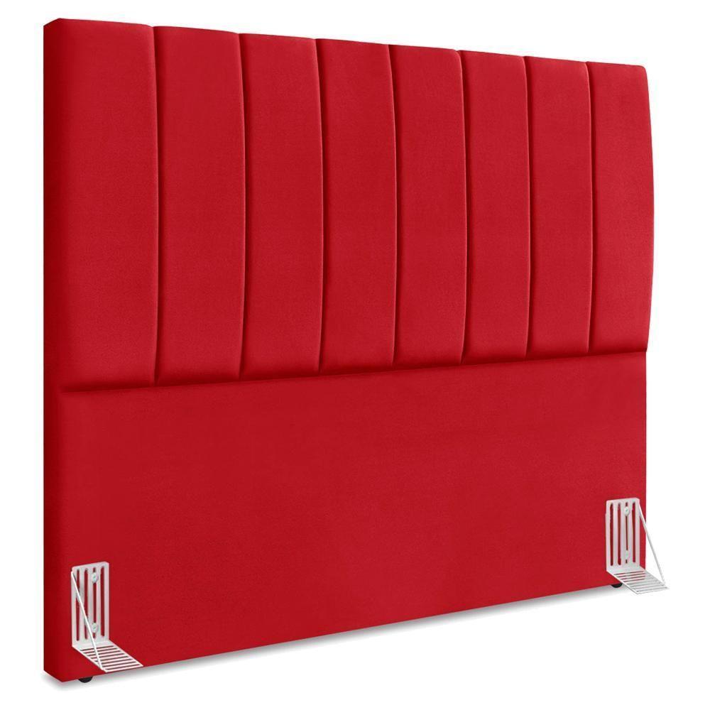 Cabeceira Casal 140 Cm Com Frame Dalia Suede Vermelho Artte Vermelho - 1