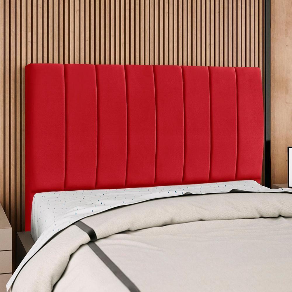 Cabeceira Casal 140 Cm Com Frame Dalia Suede Vermelho Artte Vermelho - 2