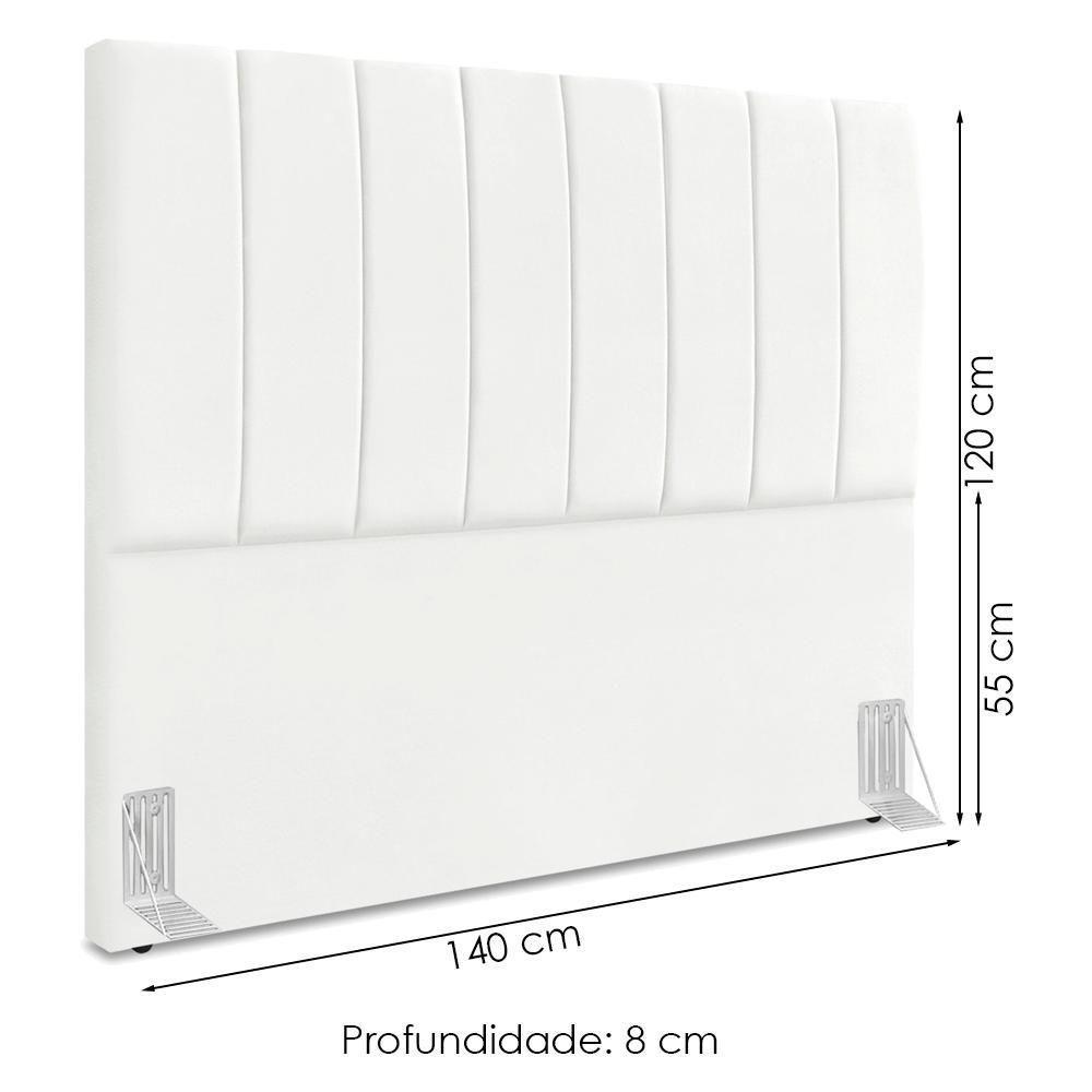 Cabeceira Casal 140 Cm Com Frame Dalia Suede Branco Artte Branco - 4