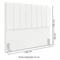 Cabeceira Casal 140 Cm Com Frame Dalia Suede Branco Artte Branco