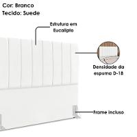 Cabeceira Casal 140 Cm Com Frame Dalia Suede Branco Artte Branco - 5