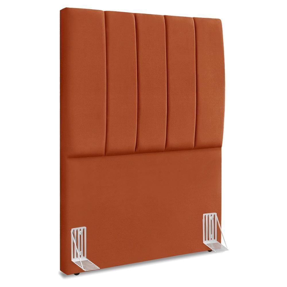 Cabeceira Solteiro 100 Cm Com Frame Dalia Suede Terracota Artte Terracota - 1