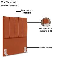 Cabeceira Solteiro 100 Cm Com Frame Dalia Suede Terracota Artte Terracota