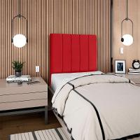 Cabeceira Solteiro 100 Cm Com Frame Dalia Suede Vermelho Artte Vermelho - 8