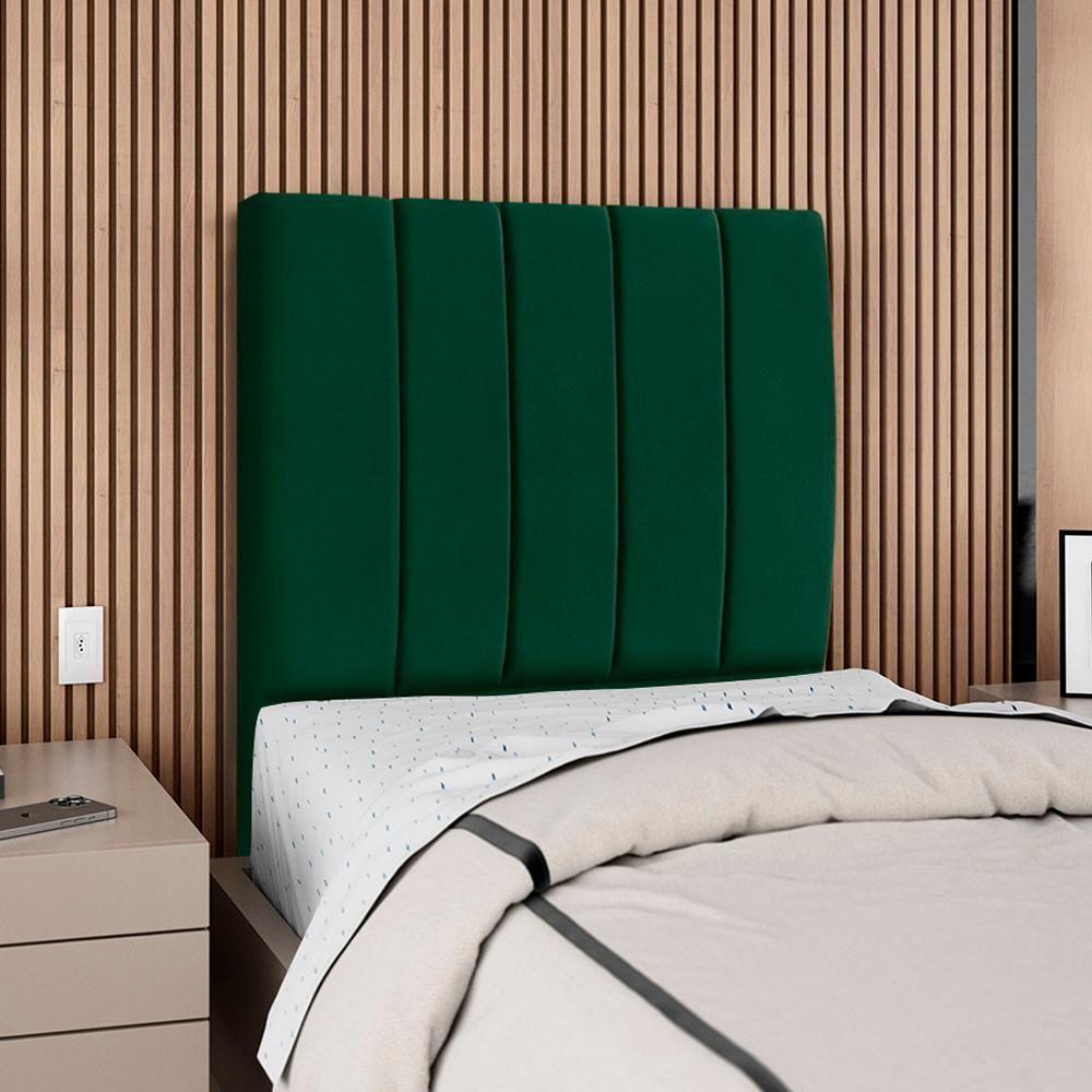 Cabeceira Solteiro 100 Cm Com Frame Dalia Suede Verde Artte Verde - 4