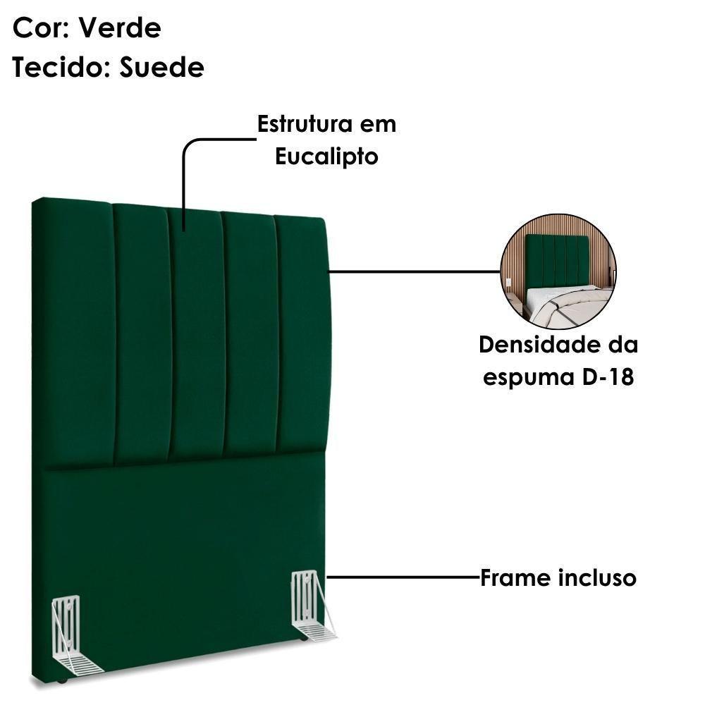 Cabeceira Solteiro 100 Cm Com Frame Dalia Suede Verde Artte Verde - 6