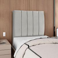 Cabeceira Solteiro 100 Cm Com Frame Dalia Suede Cinza Claro Artte Cinza Claro - 2
