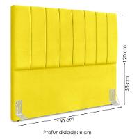 Cabeceira Casal 140 Cm Com Frame Dalia Suede Amarelo Artte Amarelo - 3
