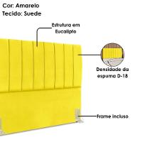 Cabeceira Casal 140 Cm Com Frame Dalia Suede Amarelo Artte Amarelo