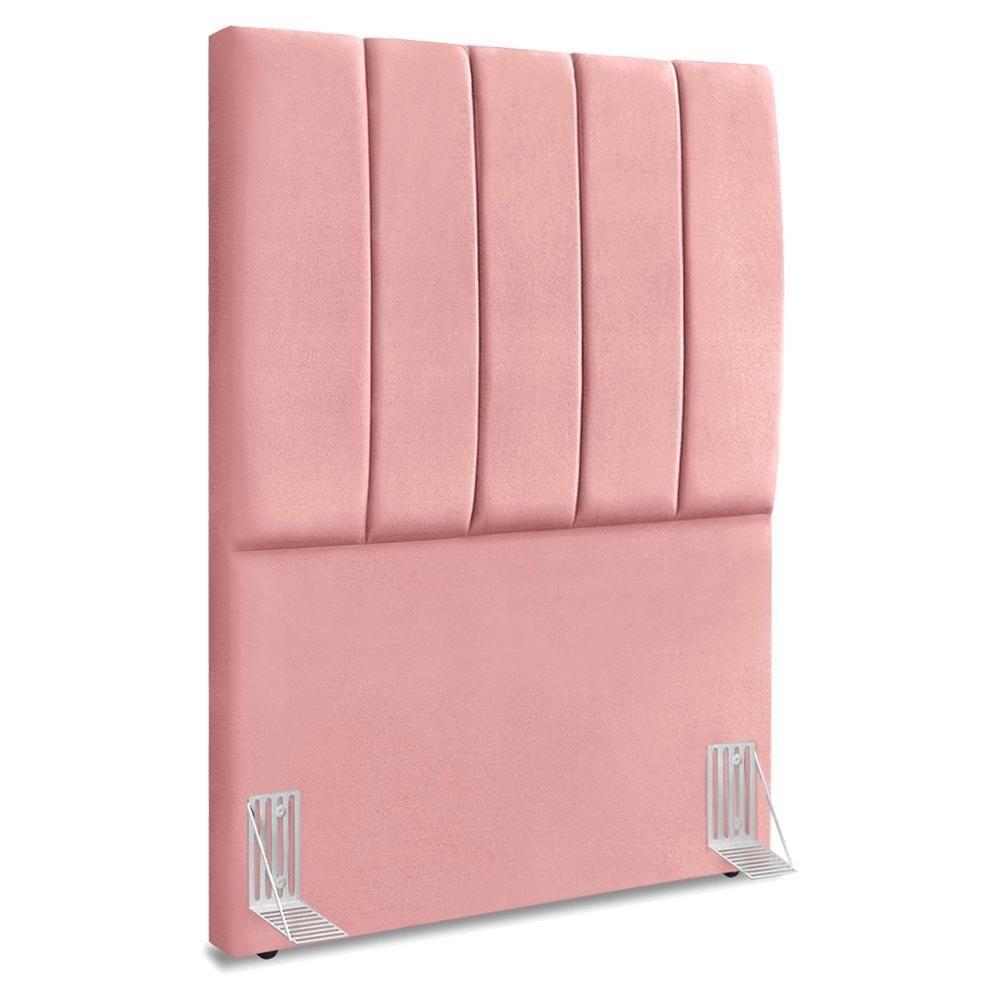 Cabeceira Solteiro 100 Cm Com Frame Dalia Suede Rosa Artte Rosa - 1