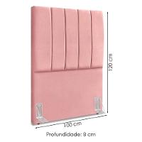 Cabeceira Solteiro 100 Cm Com Frame Dalia Suede Rosa Artte Rosa - 3