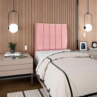 Cabeceira Solteiro 100 Cm Com Frame Dalia Suede Rosa Artte Rosa - 8