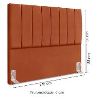 Cabeceira Casal 140 Cm Com Frame Dalia Suede Terracota Artte Terracota - 3