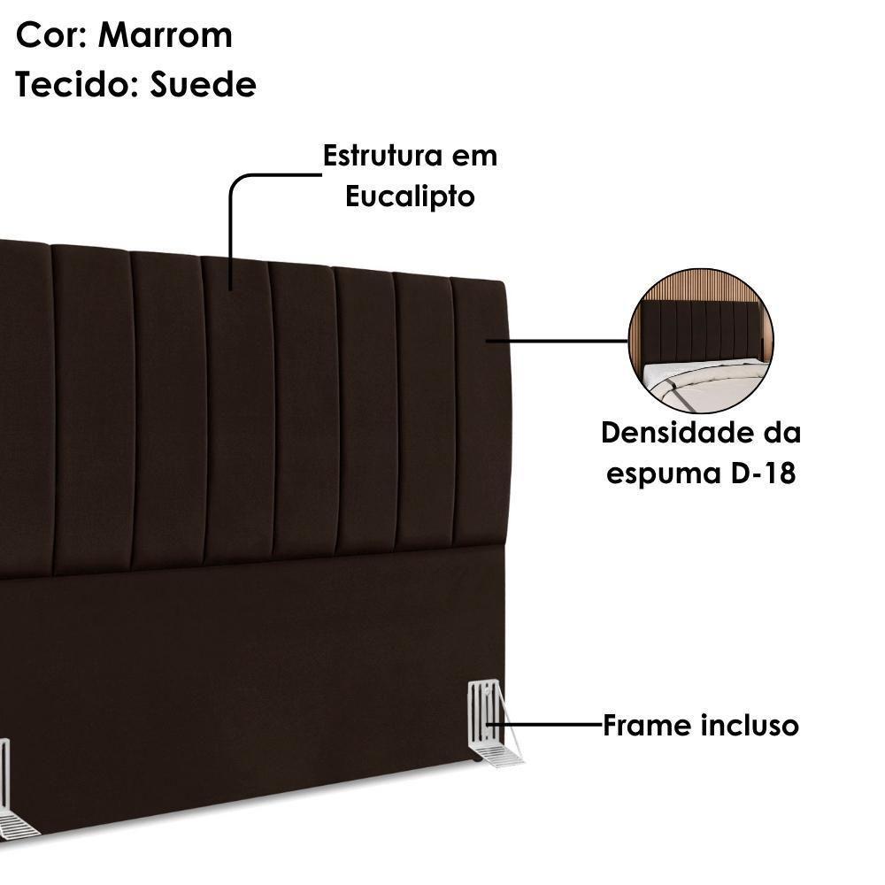 Cabeceira Casal 140 Cm Com Frame Dalia Suede Marrom Artte Marrom - 4