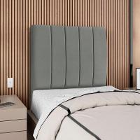 Cabeceira Solteiro 100 Cm Com Frame Dalia Suede Cinza Artte Cinza - 2