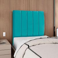 Cabeceira Solteiro 100 Cm Com Frame Dalia Suede Azul Turquesa Artte Azul Turquesa - 2