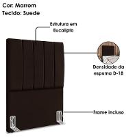 Cabeceira Solteiro 100 Cm Com Frame Dalia Suede Marrom Artte Marrom
