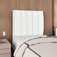 Cabeceira Solteiro 100 Cm Com Frame Dalia Suede Branco Artte Branco - 2