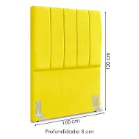 Cabeceira Solteiro 100 Cm Com Frame Dalia Suede Amarelo Artte Amarelo - 3
