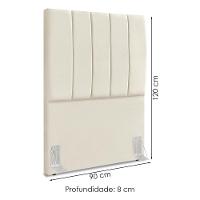 Cabeceira Solteiro 90 Cm Com Frame Dalia Suede Bege Artte Bege - 2
