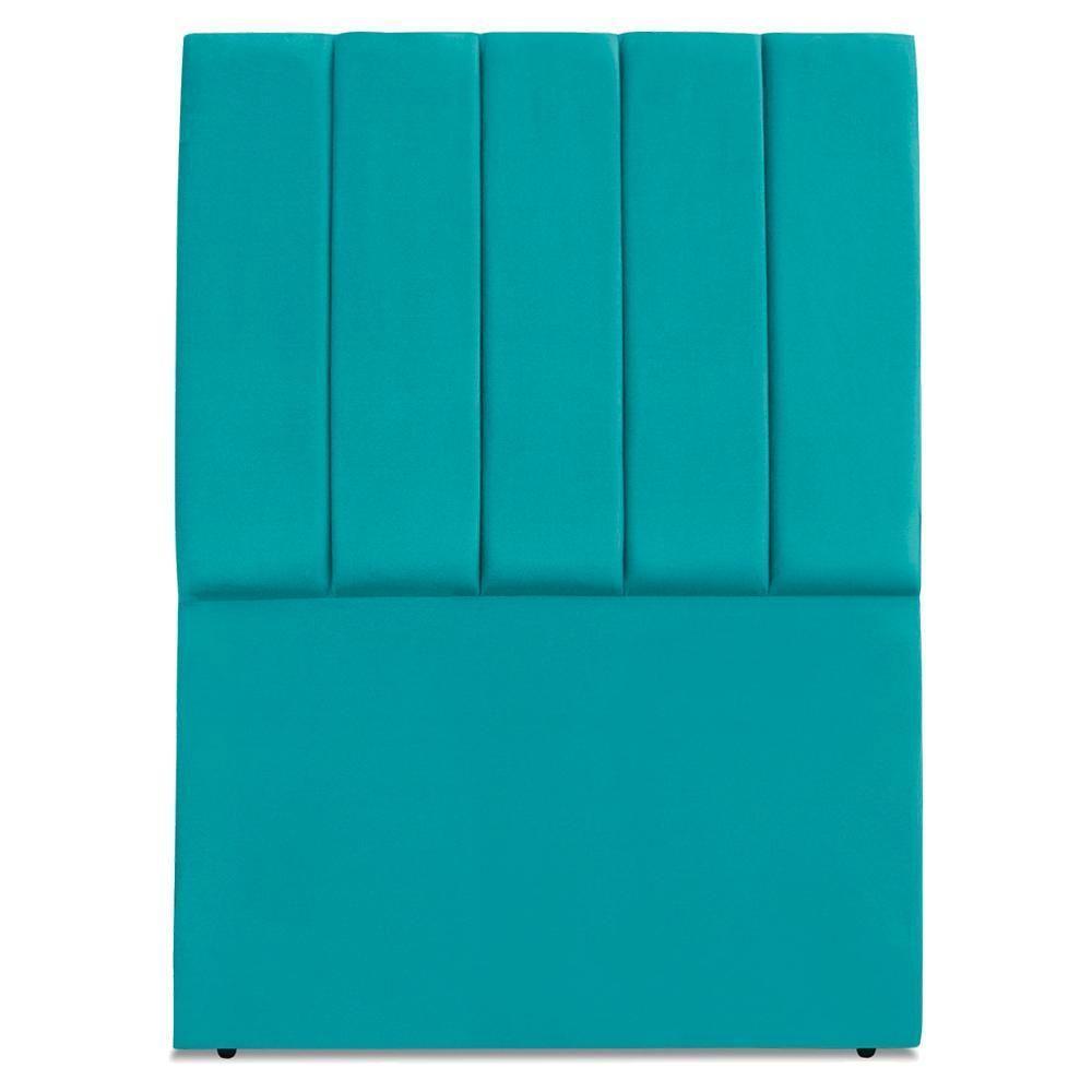 Cabeceira Solteiro 90 Cm Com Frame Dalia Suede Azul Turquesa Artte Azul Turquesa - 5