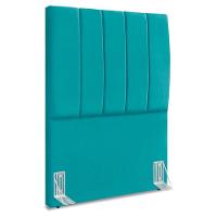 Cabeceira Solteiro 90 Cm Com Frame Dalia Suede Azul Turquesa Artte Azul Turquesa - 1